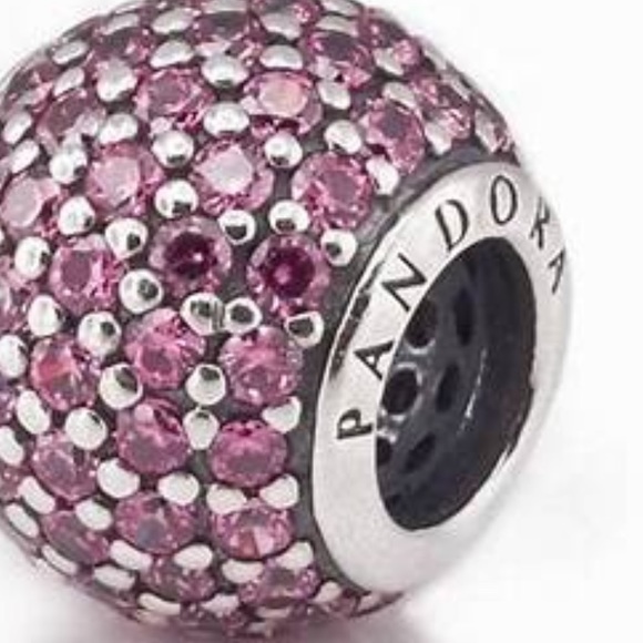 PANDORA Pink leather and Crystal pave ball charm set - Picture 9 of 10